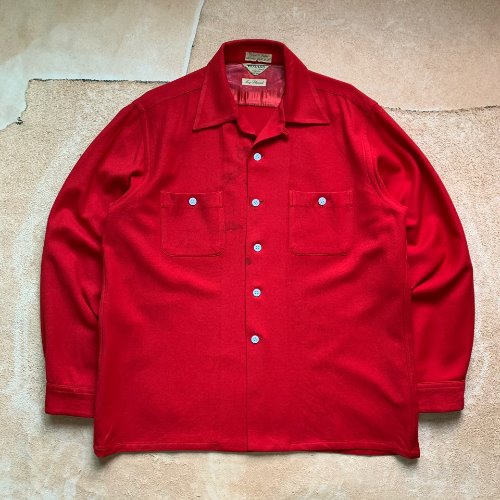 H1095 - 40&#039;s &#039;BOTANY&#039; Brand Wool Shirt (16 L , 100-102)
